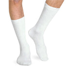 Heelbo Diabetic Crew Socks, 8-15 mmHg, White, Size Large - 630-6562-0012 - 2 Each