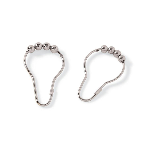 Kartri Sales Wire Shower Curtain Hooks with Rollers for 1" - KASS151 - 12 Each