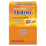 Macon Take-Along Packs Motrin IB Ibuprofen Tablet, Coated, 200 mg, 2 Tablets/Pack, 50 Packs/Box - 48152 - 50 Each