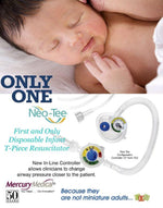 MERCURY MEDICAL Neo-Tee Infant T-Piece Resuscitator, Circuit, In-Line Controller, Clear Anatomical Infant Face Mask, 0-60 cm H2O Manometer - 10-50809 - 1 Each