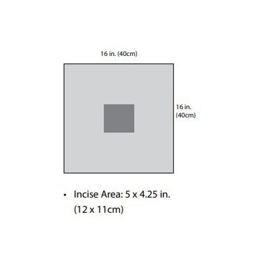 Cardinal and Pouches Incise Drape, Sterile, 16" x 16" - D1021 - 10 Each
