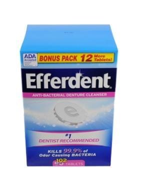 Prestige Brands Holdings Efferdent Denture Cleanser, 102 Tablets - 01587 - 6 Each