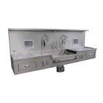 Mortech Wall-Mounted Autopsy Station with Center Sink, 114" L x 29" D x 61" H - 1036-10 - 1 Each