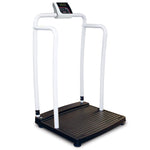 Rice Lake Weighing Systems Bariatric Handrail Scale with Integrated Wheels and LCD, 1,000 lb. (450 kg) Weight Capacity - 133119 - 1 Each