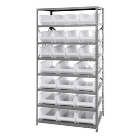 Steel Shelving System with Shelves and Clear Hulk Bins - 2475-950952CL - 1 Each - MDL-MDR247595052C