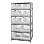 QUANTUM STORAGE SYSTEMS Steel Shelving System with Shelves and Clear Hulk Bins 2475-953954CL 1 Each - MDL-MDR247595354C