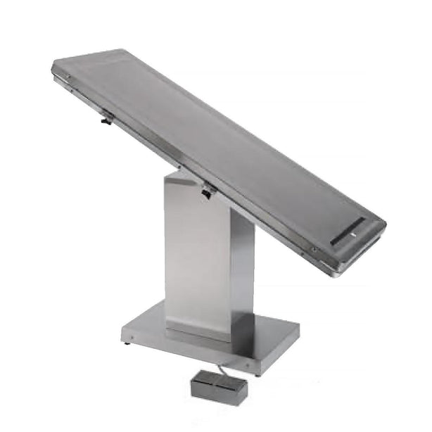 Suburban Surgical CO Veterinary Regal Electric Operating Table, Foot Switch Raises (31" to 43"), Lowers and Tilts, Stainless Steel 58" Flat Top With Access-A-Rails, Requires 120V AC - 13191-00-IZAADL - 1 Each