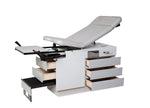 Enochs Examining Room OB Gyn Manual Back Examination Table with Smoke Top Color, 5 Drawers and Pelvic Tilt - 450LHGRPGSM - 1 Each