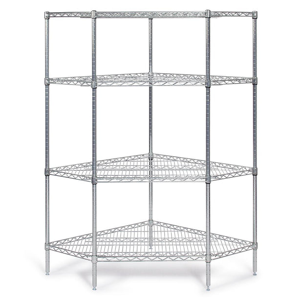 Tarrison 74"H Chrome Wire Corner Shelf Unit with 4 Wire Shelves - MDR518367C