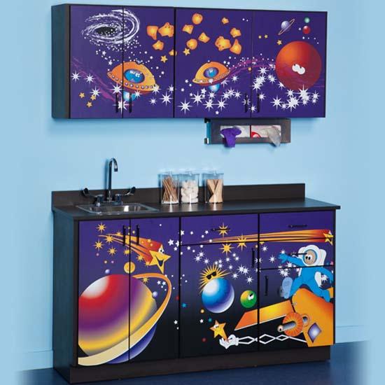 Clinton Industries Complete Fun Series Cabinet Base Wall Set, Space Place - MDR6135BW