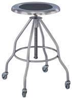 Blickman Ind MR Conditional Stainless Steel Exam Stool, Revolving Legs, 4-Leg, 2" Casters - 1027745001 - 1 Each