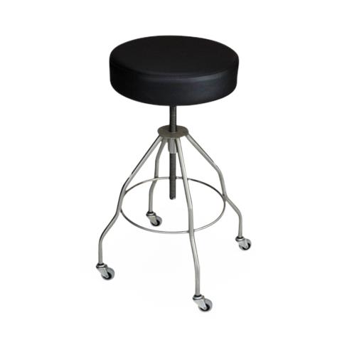 Blickman Ind MR Conditional Stainless Steel Exam Stool, Revolving Legs, Padded Casters - 1027745003 - 1 Each