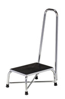 Clinton Industries Stainless Chrome Plated Steel Step Stool with Handrail, 600 lb. Weight Capacity, 12.25" x 17" - MDR776250
