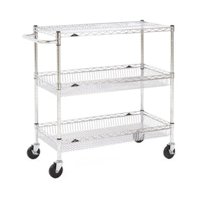 METRO Chrome Wire Basket Utility Cart - BASCART-SR - 1 Each - MDL-MDRBASCARTSR