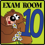 Clinton Industries Number Pediatric Exam Room 10 Sign with Animal Characters - MDREX10