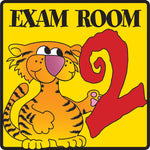 Clinton Industries Number Pediatric Exam Room 2 Sign with Animal Characters - MDREX2