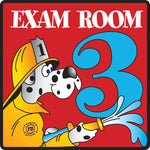 Clinton Industries Number Pediatric Exam Room 3 Sign with Animal Characters - MDREX3