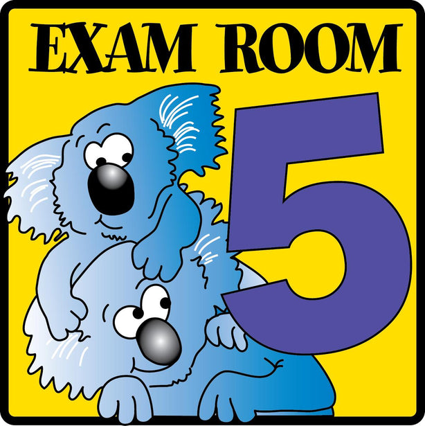 Clinton Industries Number Pediatric Exam Room 5 Sign with Animal Characters - MDREX5