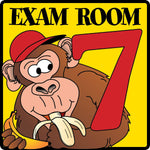 Clinton Industries Number Pediatric Exam Room 7 Sign with Animal Characters - MDREX7