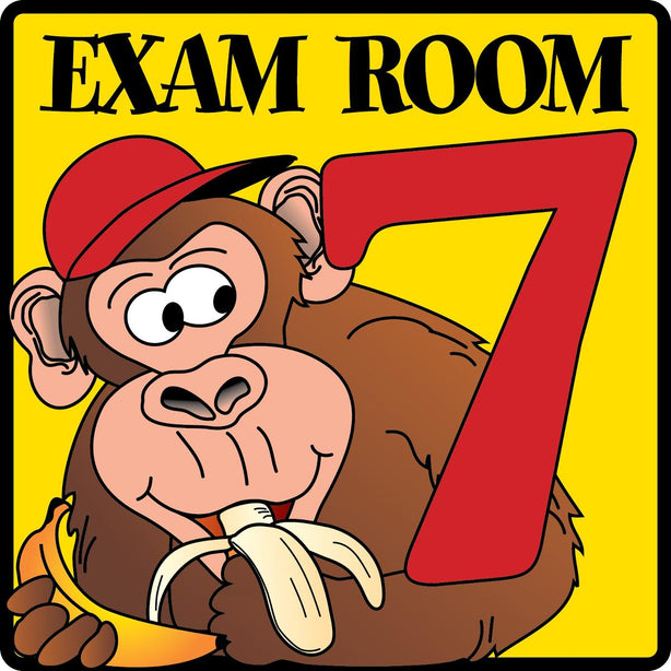 Clinton Industries Number Pediatric Exam Room 7 Sign with Animal Characters - MDREX7