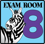 Clinton Industries Number Pediatric Exam Room 8 Sign with Animal Characters - MDREX8