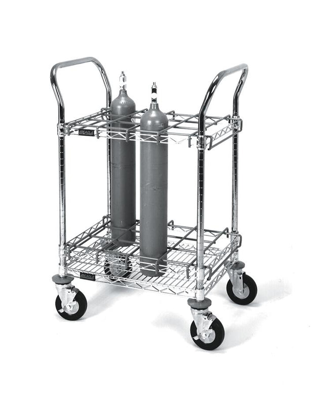 Eagle or Inhalation Therapy Cylinder Cart for D and E Cylinders, 12 Tank, 20" W x 27" L x 40" H - MDRGCC1
