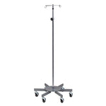 Clinton Industries IV Pole, 6 Leg, 2 Hook, Chrome, 26" Base, 56"-99" Height - IV-33 - 1 Each