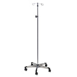 Clinton Industries IV Pole, 5 Leg, 2 Hook, Chrome, 23" Base, 52"-92" Height - IV-35 - 1 Each