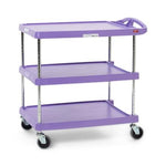 myCart Series 3-Shelf Utility Cart, Purple, 20" x 30", Intermetro Polymer - MY2030-34AP - 1 Each