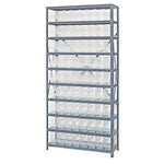QUANTUM STORAGE SYSTEMS 12" Deep Steel Shelving Kits with Clear Bins 1275-201CL 1 Each - MDL-MDRQ1275201CL