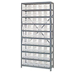 QUANTUM STORAGE SYSTEMS 12" Deep Steel Shelving Kits with Clear Bins 1275-202CL 1 Each - MDL-MDRQ1275202CL