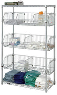 Quantum Storage Systems 18" x 36" x 63" Stationary Modular Wire Basket Unit - MDRQ1836BC6C