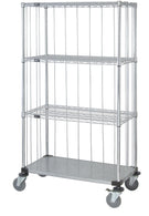 Enclosed Cart with 3 Wire Shelves and 1 Solid Shelf, 36" W x 18" D x 69" H, 4-Shelf - M1836CG46RE - 1 Each