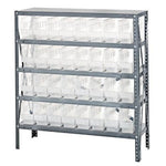 18" Deep Steel Shelving Kits with Clear Bins - 1839-203CL - 1 Each - MDL-MDRQ1839203CL