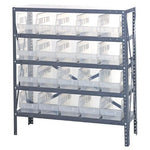 18" Deep Steel Shelving Kits with Clear Bins - 1839-204CL - 1 Each - MDL-MDRQ1839204CL