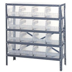 18" Deep Steel Shelving Kits with Clear Bins - 1839-208CL - 1 Each - MDL-MDRQ1839208CL