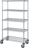Mobile Shelf Carts with Five Wire Shelves - M1848C47-5 - 1 Each - MDL-MDRQ1848C475