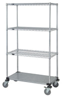 Quantum Storage Systems Shelf Three One 18"w x 60"L x 69"H Mobile Cart with 1 Solid and 3 Wire Shelves - MDRQ1860CG46