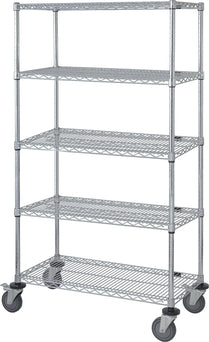 Mobile Shelf Carts with Five Wire Shelves - M2436C46-5 - 1 Each - MDL-MDRQ2436C465