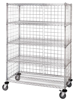 3-Sided Carts with 5 Wire Shelves and Panels - M2436C46E-5 - 1 Each - MDL-MDRQ2436C46E5