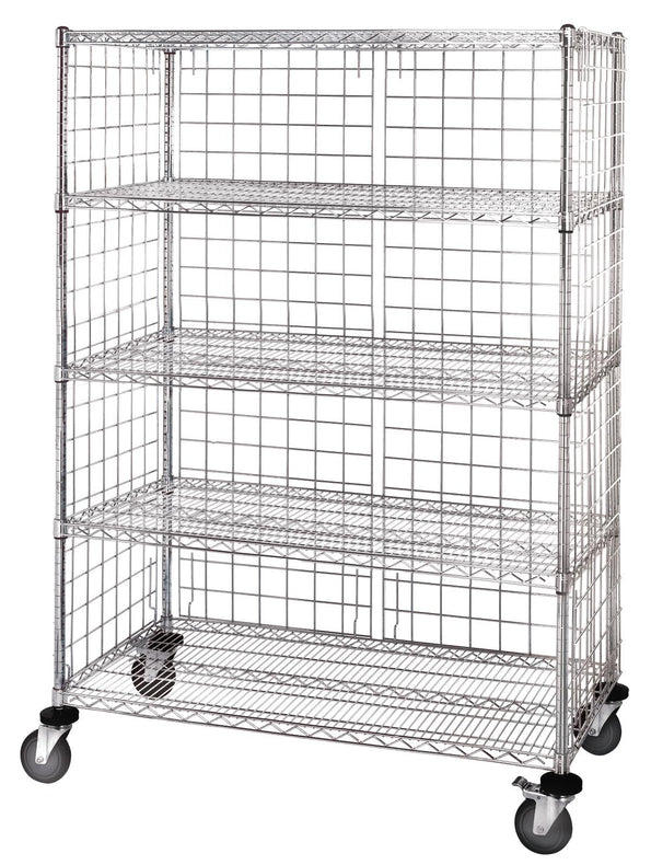 3-Sided Carts with 5 Wire Shelves and Panels - M2436C46E-5 - 1 Each - MDL-MDRQ2436C46E5