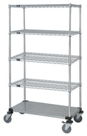 QUANTUM STORAGE SYSTEMS Mobile Shelf Carts with Four Wire and One Solid Shelves M2448CG46-5 1 Each-MDL-MDRQ2448CG465