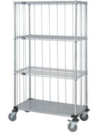 Quantum Storage Systems 3-Sided Carts with 1 Solid and 3 Wire Shelves M2448CG46RE 1.0 Each-MDL-MDRQ2448CG46R