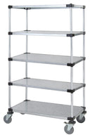 QUANTUM STORAGE SYSTEMS Mobile Shelf Carts with Five Solid Shelves M2448SG47-5 1 Each - MDL-MDRQ2448SG475
