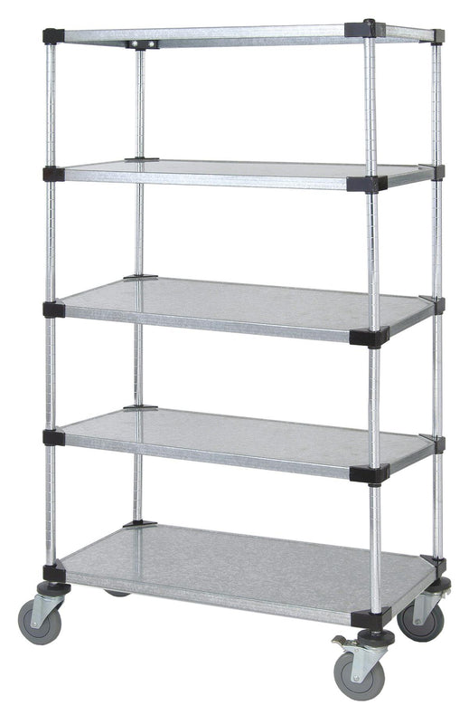 QUANTUM STORAGE SYSTEMS Mobile Shelf Carts with Five Solid Shelves M2448SG47-5 1 Each - MDL-MDRQ2448SG475
