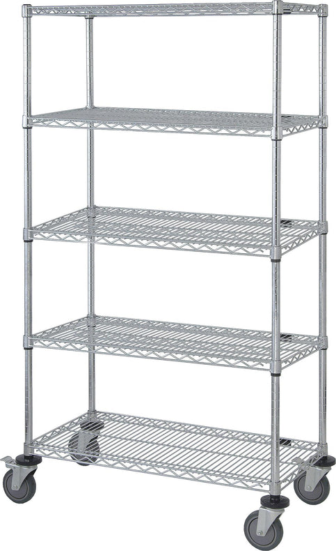 Mobile Shelf Carts with Five Wire Shelves - M2460C46-5 - 1 Each - MDL-MDRQ2460C465