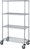 Quantum Storage Systems Shelf 24"W x 60"L x 80"H Mobile Cart with 4 Wire Shelves - MDRQ2460C47