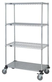 Quantum Storage Systems Mobile Shelf Carts with Three Wire and One Solid Shelves M2460CG46 - 1.0 Each