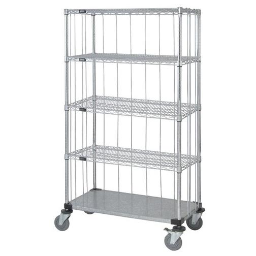 Quantum Storage Systems 3-Sided Carts with 1 Solid and 4 Wire Shelves M2460CG46RE-5 1.0 Each-MDL-MDRQ2460G46R5