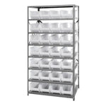Steel Shelving System with Shelves and Clear Hulk Bins - 2475-950CL - 1 Each - MDL-MDRQ2475950CL